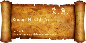 Knopp Miklós névjegykártya