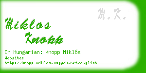 miklos knopp business card
